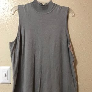 Chico's Gray Sleeveless Plus Size Turtleneck Top